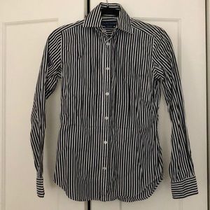 Ralph Lauren Black and White strip Tuxedo shirt